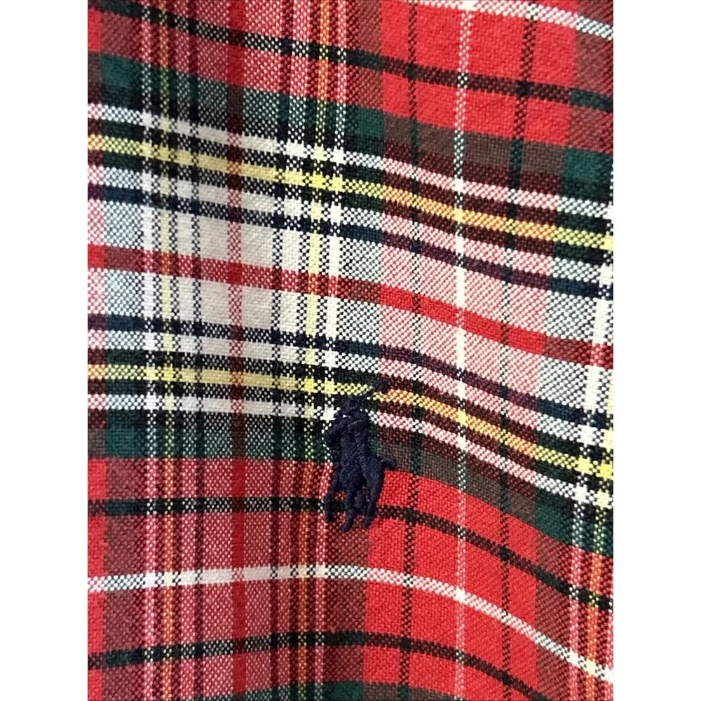Boys Ralph Lauren Long Sleeve Tartan Plaid Shirt Heavier Weight Sz XL 20